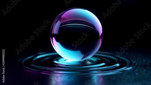 blue glass sphere