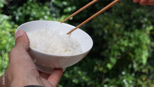 茶碗から炊き立て