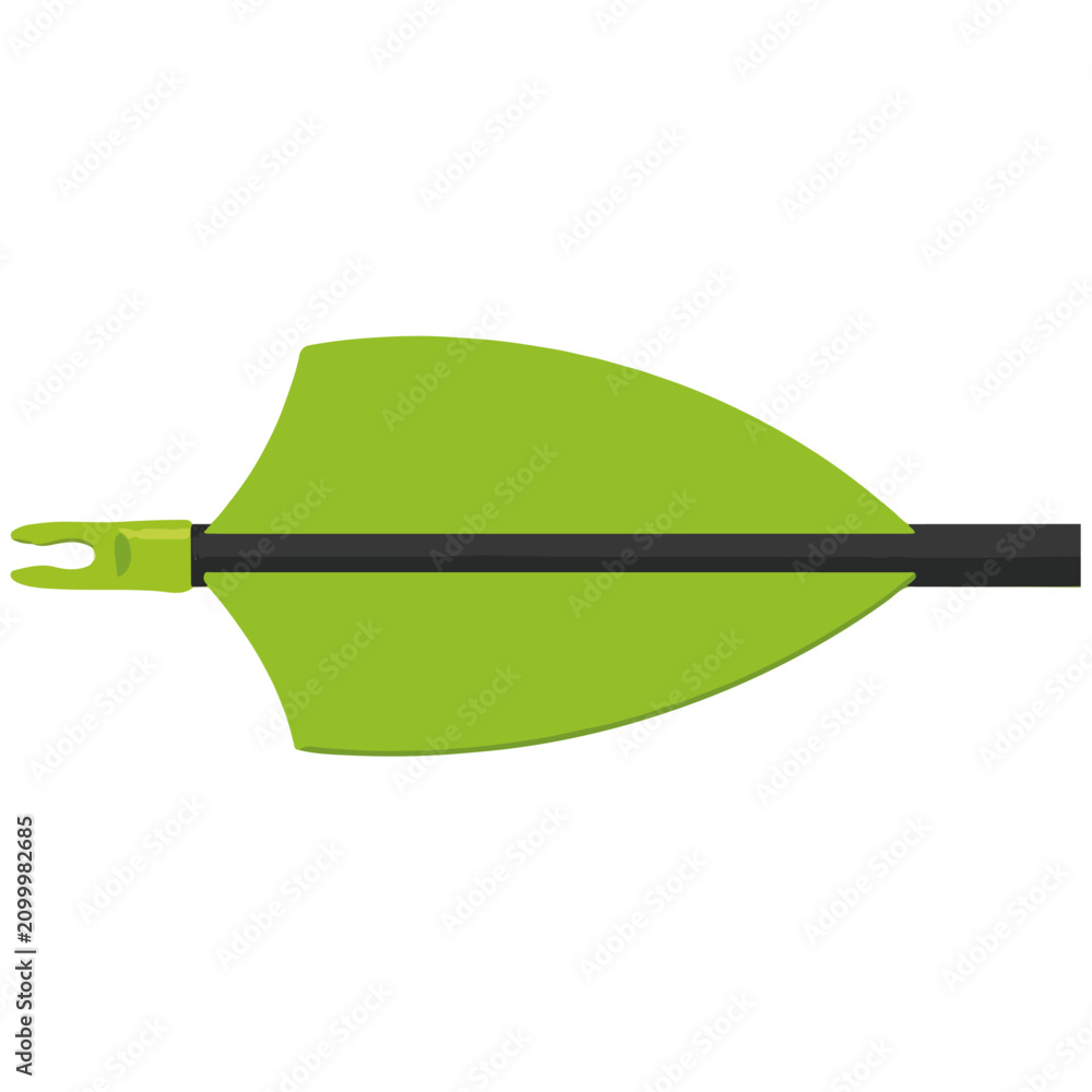Obraz premium Green Archery Arrow Fletching Vector Illustration