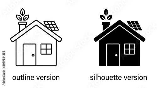 Canvastavla Eco-Friendly House Icons