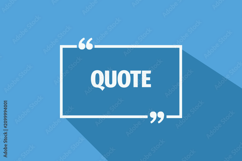 Fototapeta premium Quote box with long shadow, vector illustration
