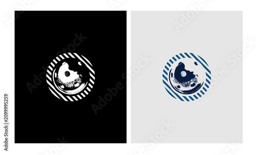 planet vector image logo earth moon logo