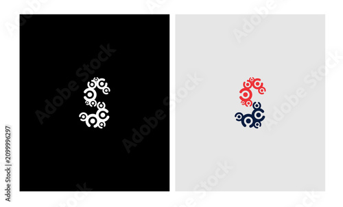 s human circle connection logo vector