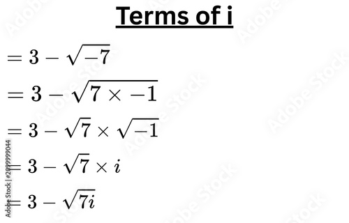 Complex Numbers Mathematical Solution with Imaginary Unit i on Clean White Background