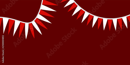 Canvastavla Geometric indonesian independence day border background with abstract triangle p