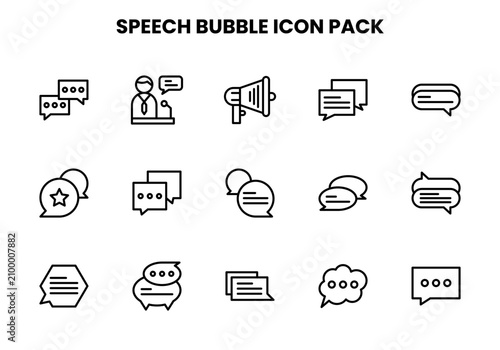Speech Bubble Line SVG Icons Pack