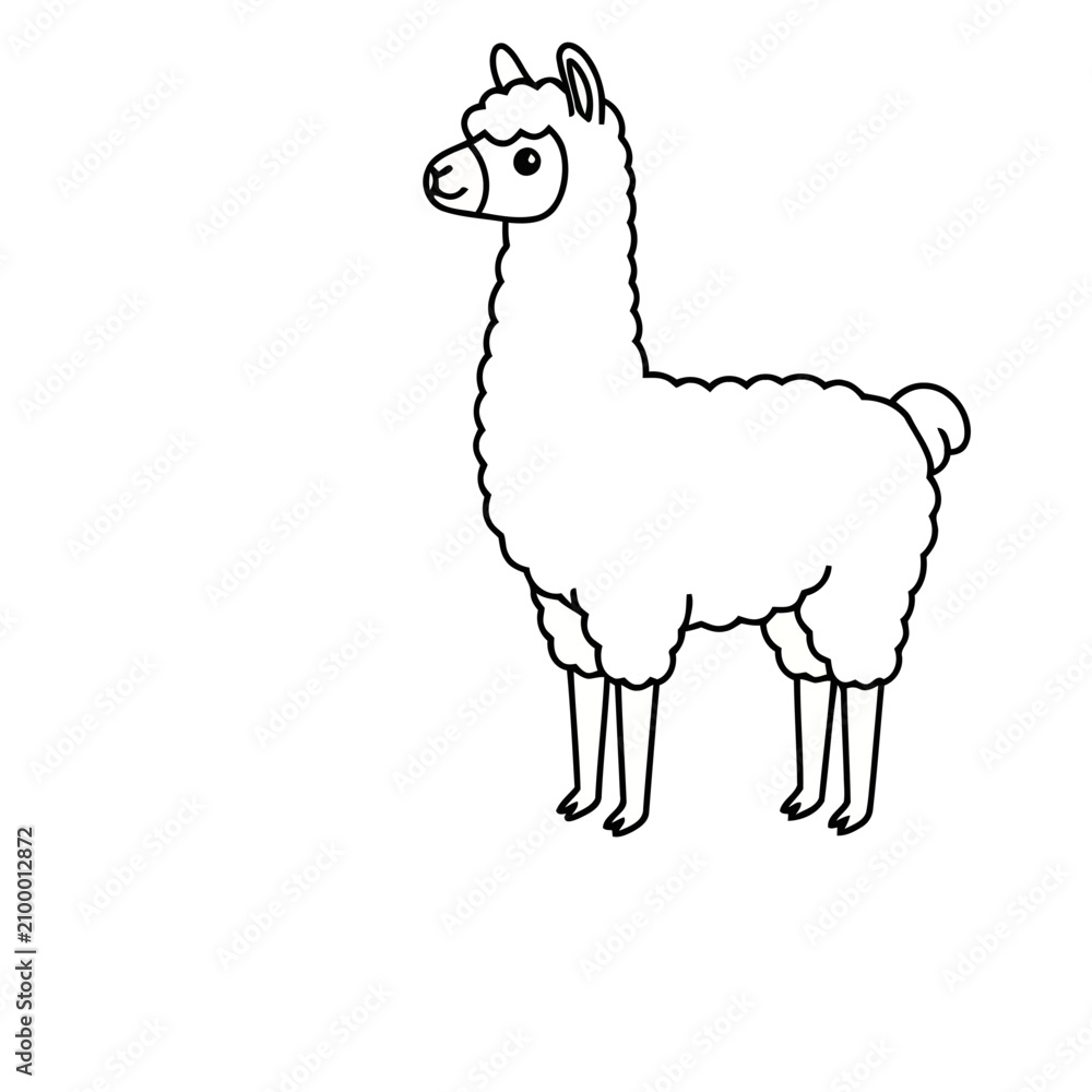 Fototapeta premium Cartoon Llama
