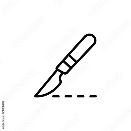 Medical scalpel surgical blade icon line art with instrument hospital healthcare surgical