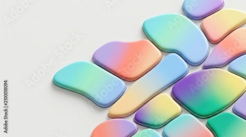 Abstract pastel shapes modern 3d render for digital art and graphic design projects