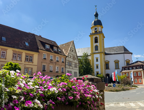 Old Town of Kitzingen with Market Square and Church, Franconia, Bavaria, Germany