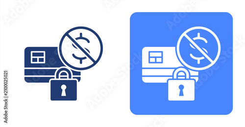 Photography Bank Restrict icon, with contrast background.