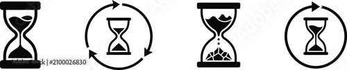 Konstfotografi Hourglass time management icons set with hourglass management deadline duration