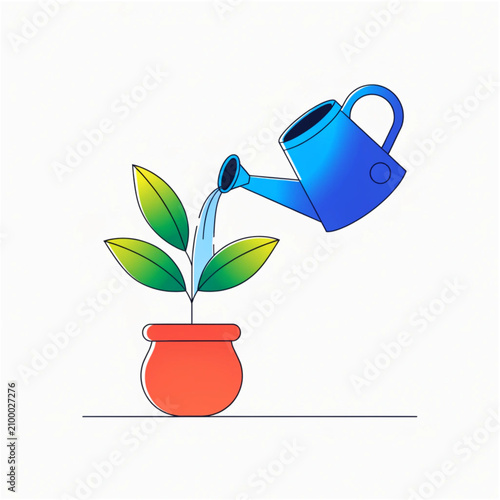  Watering a Plant

