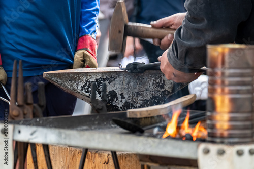 Blacksmith at work during the Ardara Show day