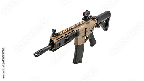 Canvastavla Modern military tactical assault rifle automatic firearm weapon isolated on tran