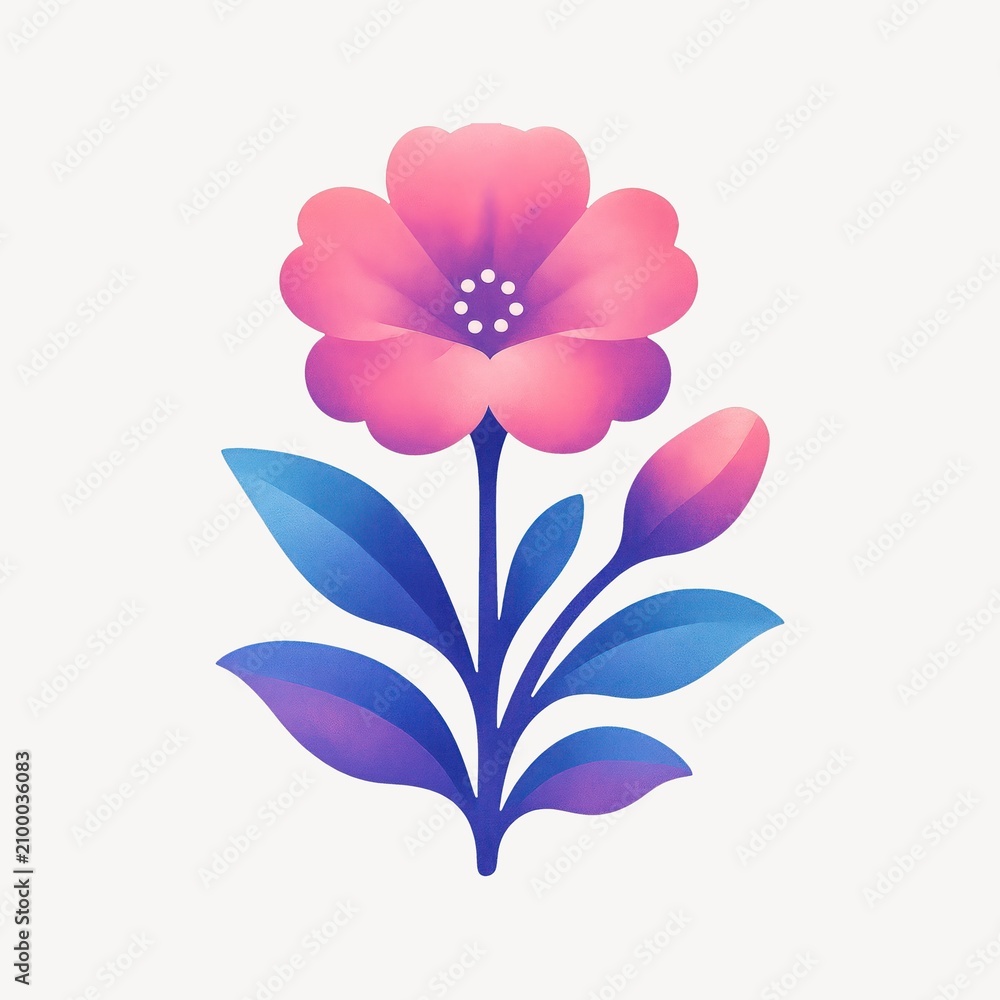 Obraz premium Vibrant gradient flower illustration