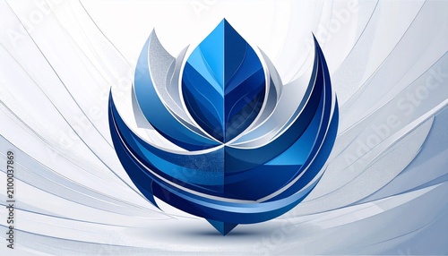 Abstract Blue 3D Logo Design.