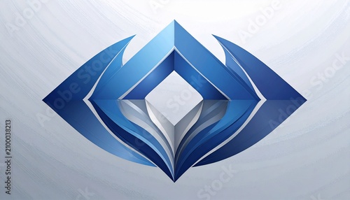 Abstract Blue 3D Logo Design. (1)