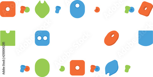 Canvas Print Art & IllustrationColorful Indoor Climbing Wall Holds Vector Set with Bouldering