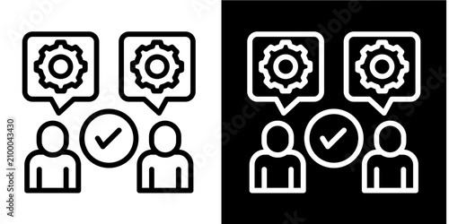 Task Synchronicity  Icon Set White Line Style Collection