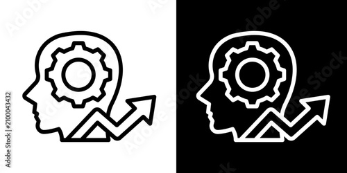 Tableau sur toile Logic Mindset  Icon Set White Line Style Collection