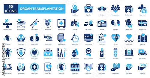 Canvastavla Organ Transplantation Fill Icon Set