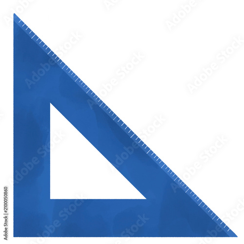 Bild auf Leinwand blue set square triangle ruler