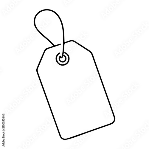Hand-Traced Minimalist Luggage Tag Vector Icon for Travel and Tourism Design Projects, Clean Line Art Illustration