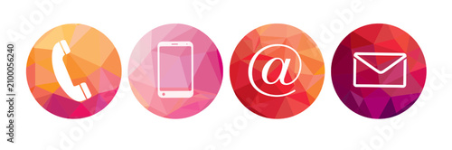 4 Contact Low Poly Circles Transparent
