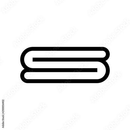 Folded towel icon. Minimalist textile symbol for laundry and spa services.