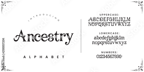 Fotografía Ancestry Serif Font Classic Vintage Style For Historical Documents And Editorial