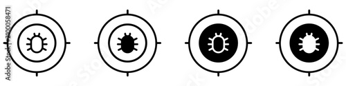 Pest control service icon vector set. Insect extermination illustration sign collection. Bug control symbol. Pest management logo or mark.