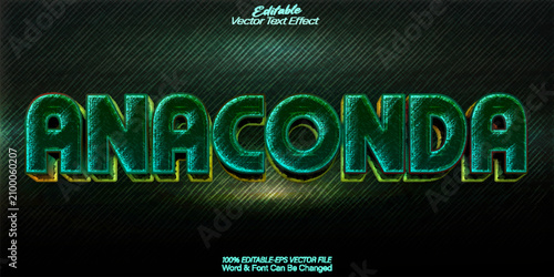 Bild auf Leinwand Anaconda Jungle Serpent Predator Wild Vector Fully Editable Smart Object Text E