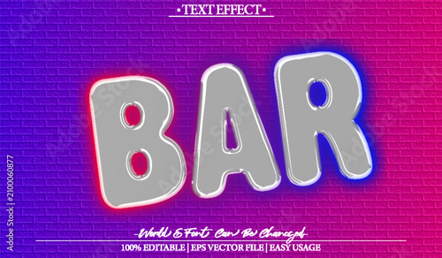  Bar Lounge Cocktail Nightlife Vintage Vector Fully Editable Smart Object Text Effect