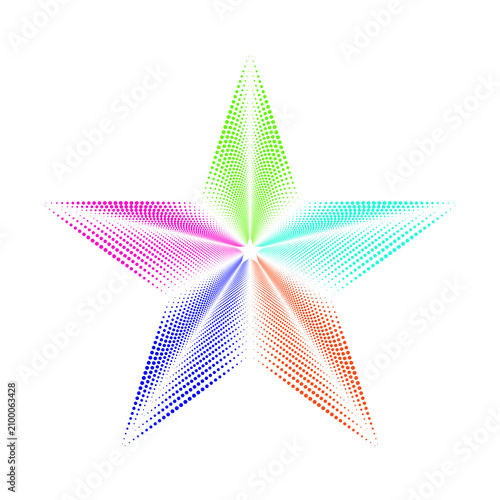 Fotografie Radiant starburst pattern composed of colorful gradients in a symmetrical arrang