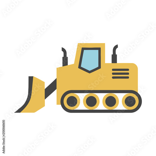 Yellow bulldozer vector illustration