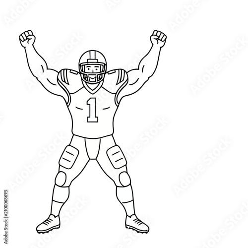 American Football Player Celebrating