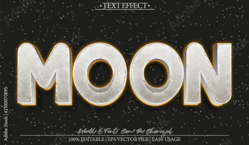  Moon Lunar Celestial Night Space Vector Fully Editable Smart Object Text Effect