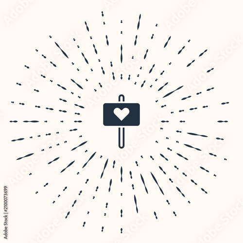 Schilderij op canvas Grey Peace icon isolated on beige background