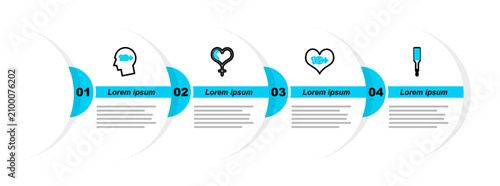 Foto Set line Spanking paddle, 18 plus content heart, Female gender and and Head with icon