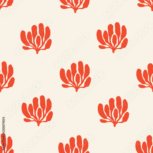 Abstract leaf plants, seamless pattern. Printable endless botanical backgroun...