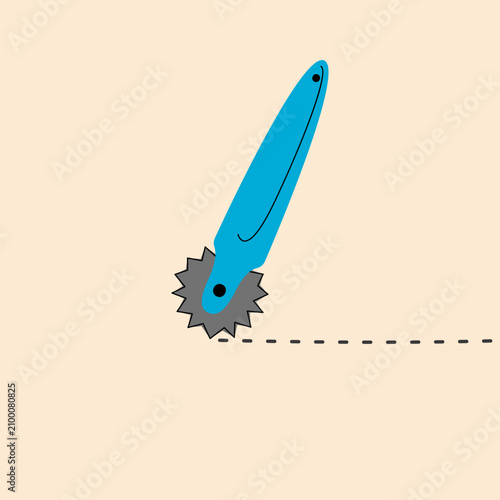 Εκτύπωση καμβά Tracing wheel tool with serrated metal edge for sewing and pattern making tailor