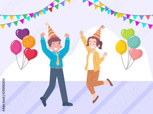 фотографія Celebratory Commotion Concept Illustration Illustration Vector Style