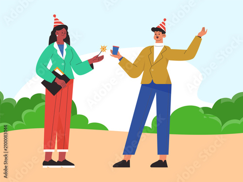 Konstfotografi Jovial Jollification Concept Illustration Illustration Vector Style