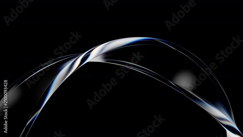 Futuristic elegant glass spiral for technology and design presentations. Looping motion graphic concept. 3d rendering not AI