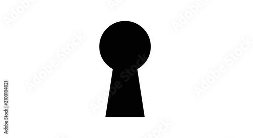 Keyhole Silhouette On White Background Security And Privacy Concept