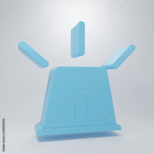 Foto Blue Flasher siren icon isolated on grey background