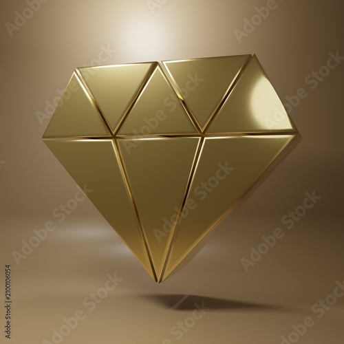 Фотография Gold Diamond icon isolated on brown background