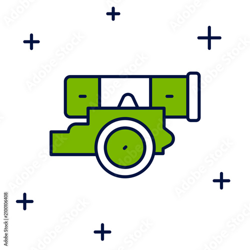Tableau sur toile Filled outline Cannon icon isolated on white background. Vector