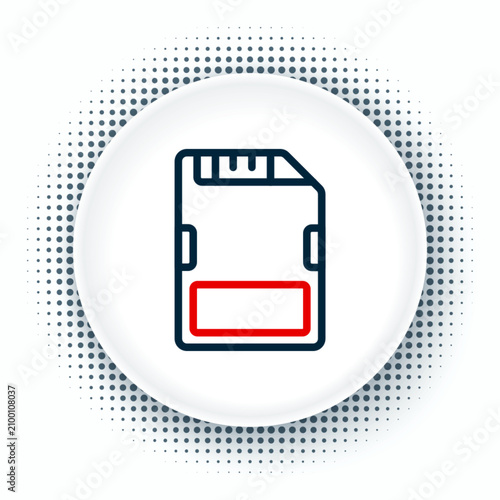 Slika na platnu Line SD card icon isolated on white background